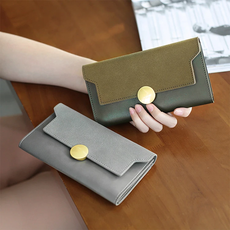 Womens Trendy Simple Elegant Coin Bag Famous Brand Fashion Women Long Card Purse Cash Envelope Wallet