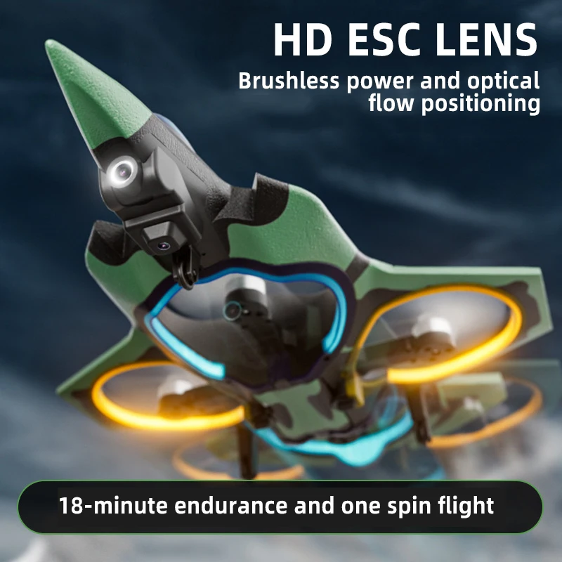 Green Kids Plane Toys UAV 5G EPP Foam RC Glider Vtol Fixed Wing ESC Brushless Toy Aircraft Drone with Camera