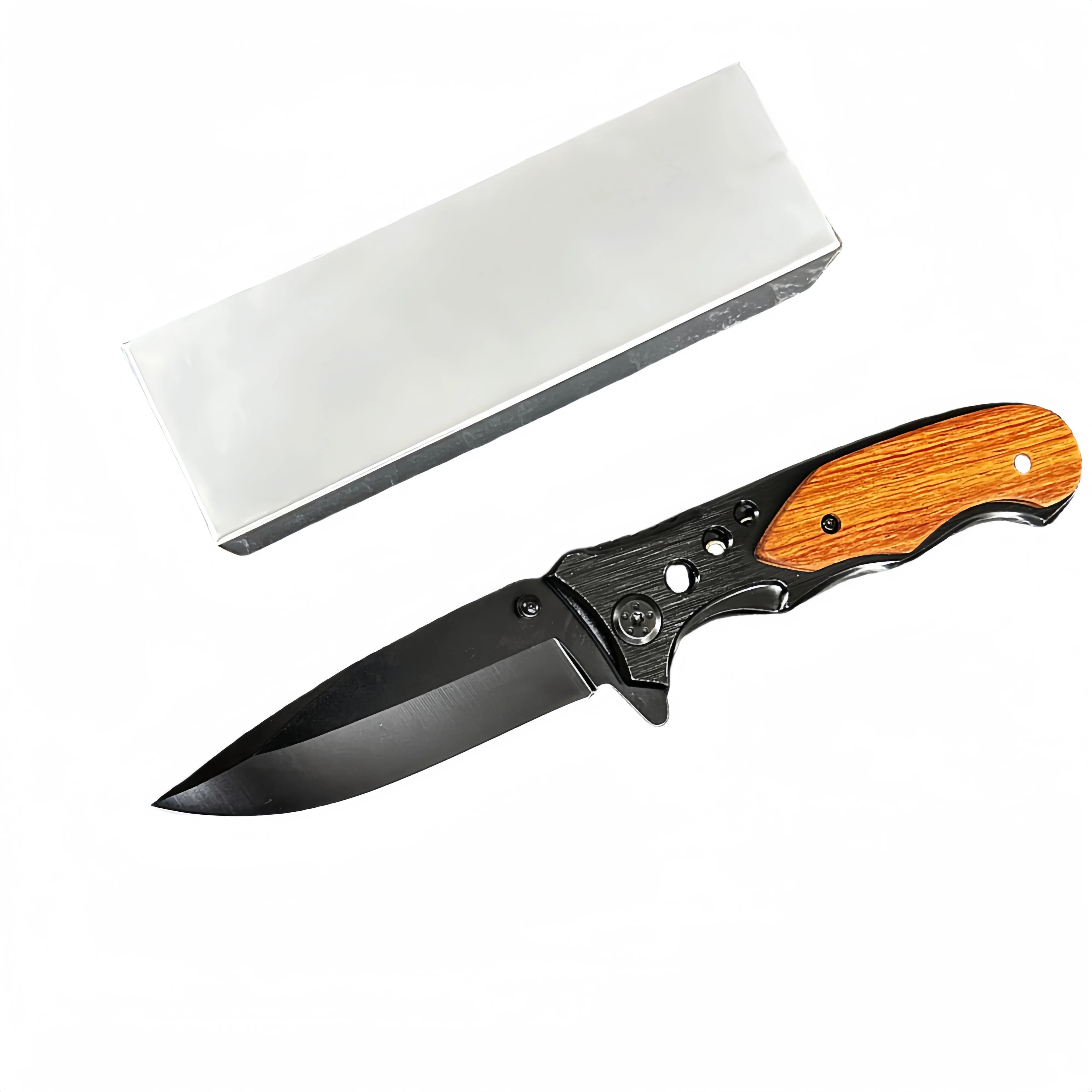 Customization Pattern Blade Olive Wood Handle Camping Survival Tactical Outdoor Pocket Folding Hunting Knives Set