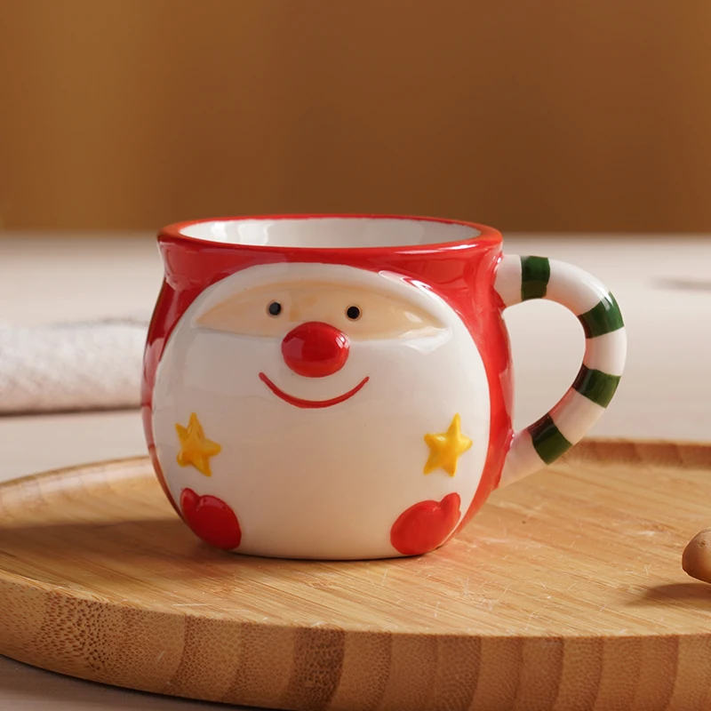 Hot Sale Ceramic mug White Christmas Dog Stoneware Coffee Cup Ceramic milk Mugs Wholesale