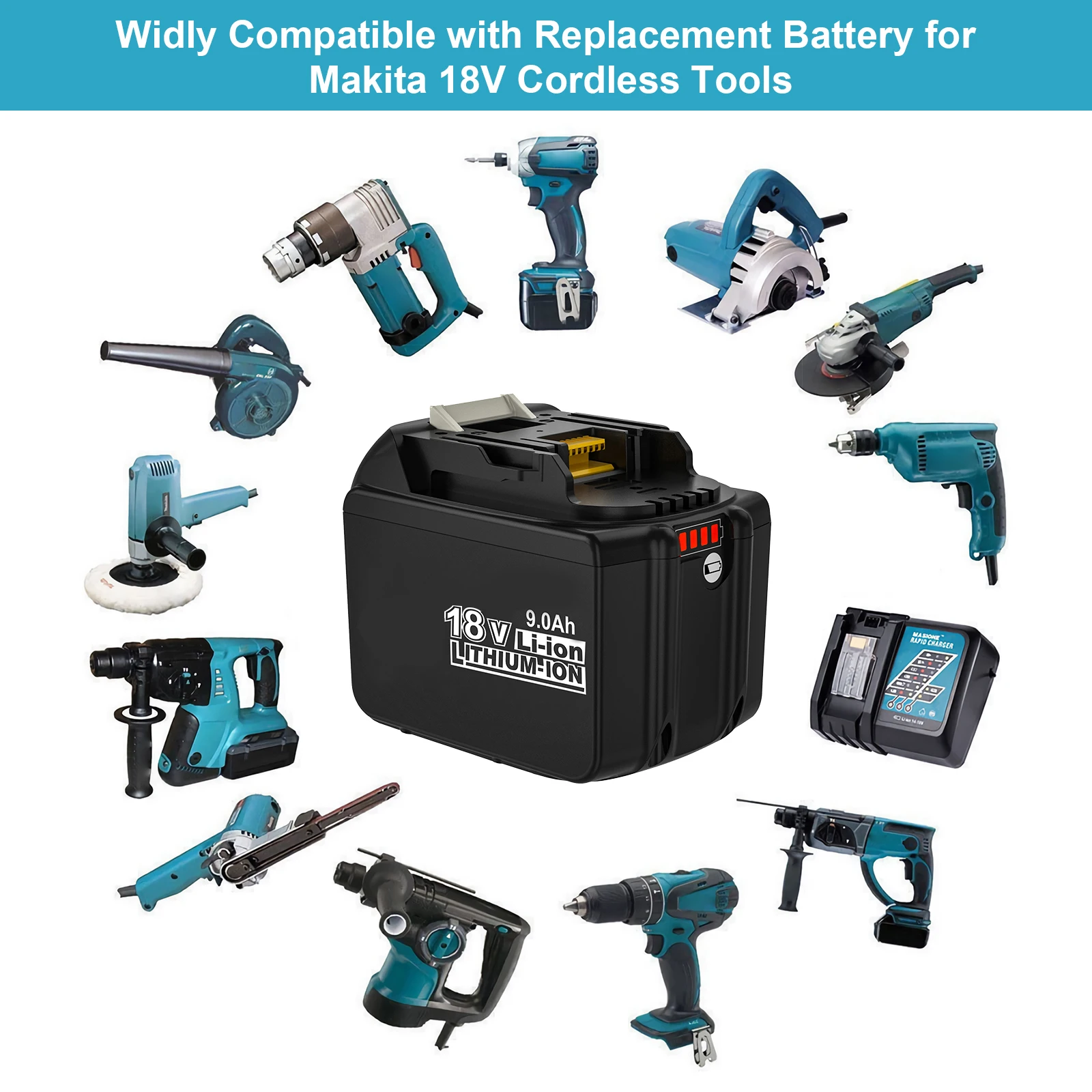 Ready to ship replacement high capacity for makitas battery 18v 9ah pack for makitas 18v power tool combo kit cordless drill