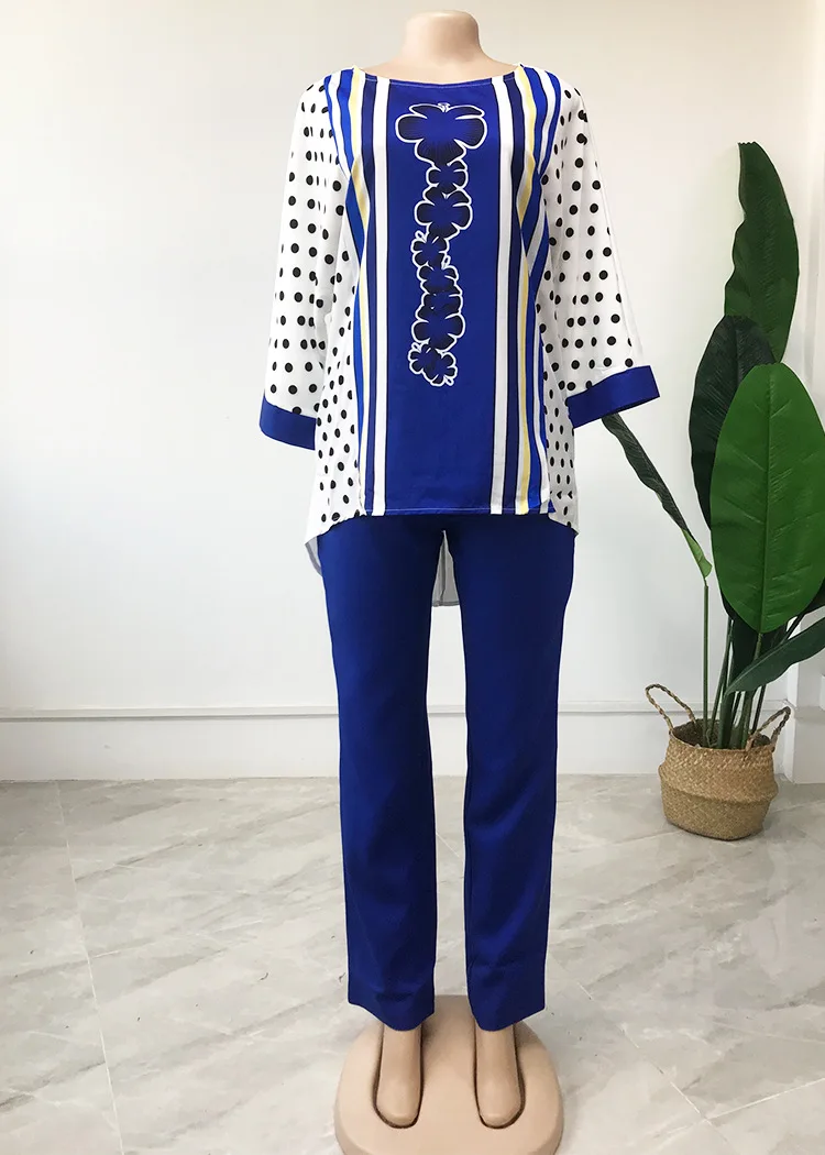 Two pieces suits print chiffon turkey clothes boubou malaysia african kaftan islamic suits