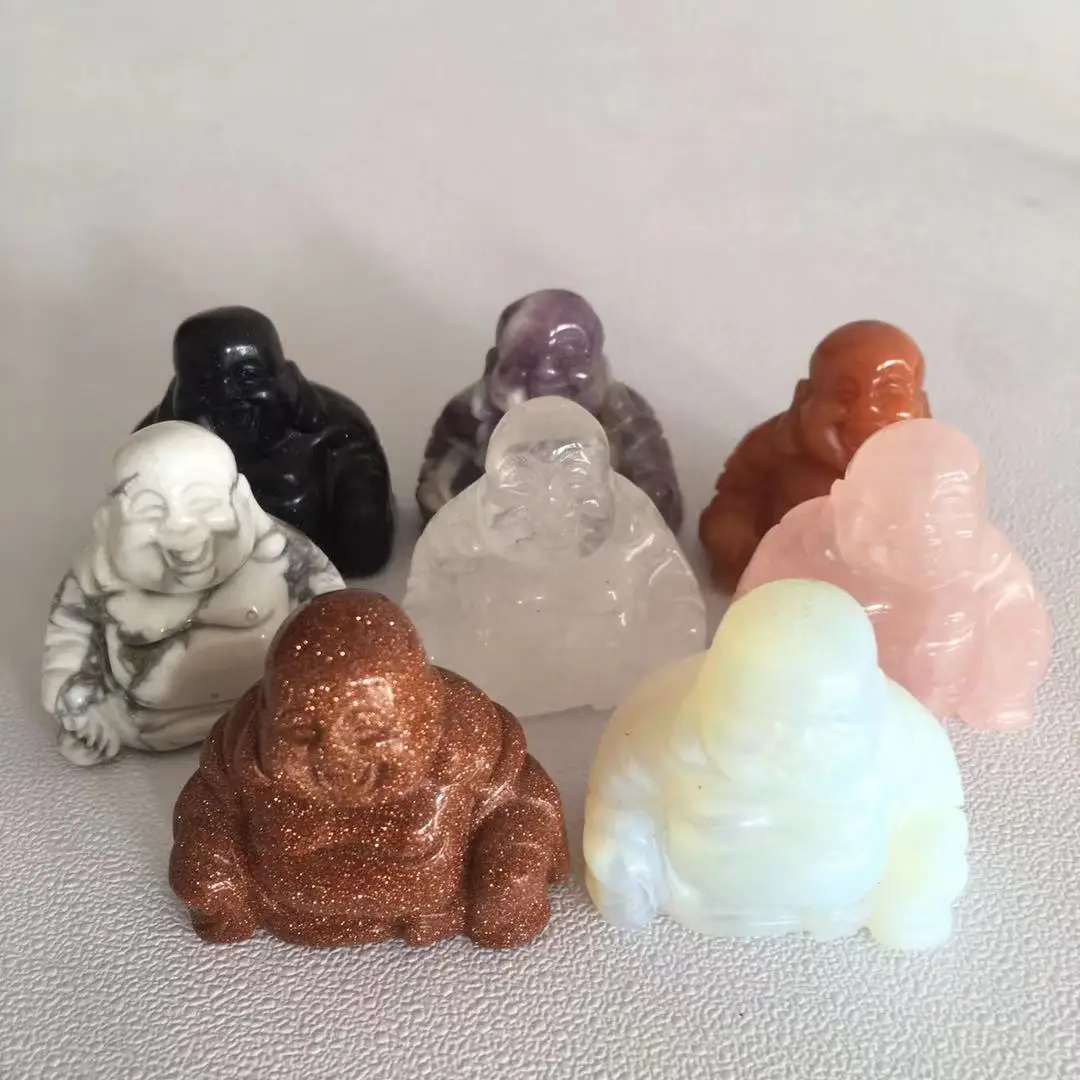 Hot Sale Natural Feng Shui Folk Crafts Healing Crystal Carving Crystal Buddha