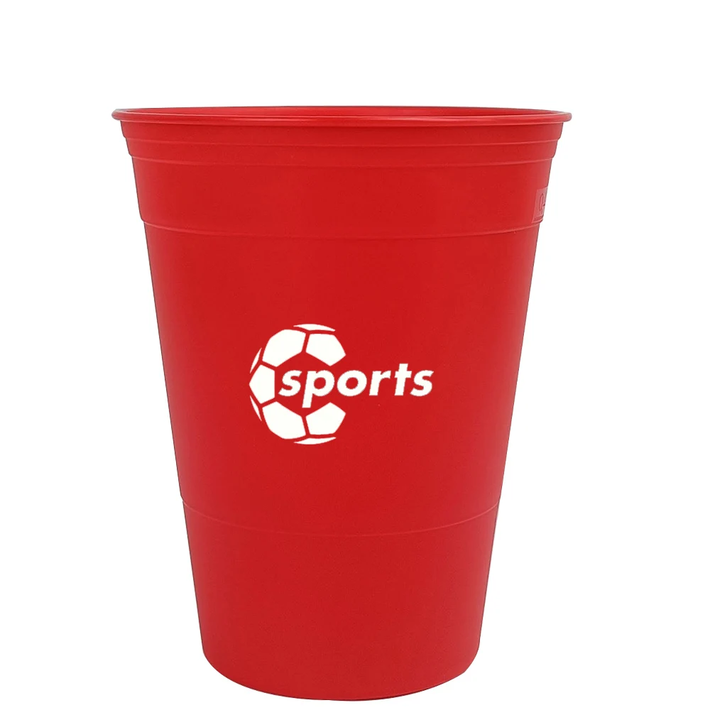 Factory  OEM and ODM 16oz custom color and logo sports stadium cups fun games party festival reusable plastic beer pong Cups