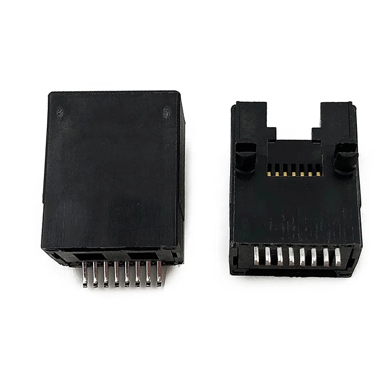 Factory Wholesale 5321 Side Entry RJ45 SMT Jack Female Right Angle LCP Black 8P8C Modular Jack