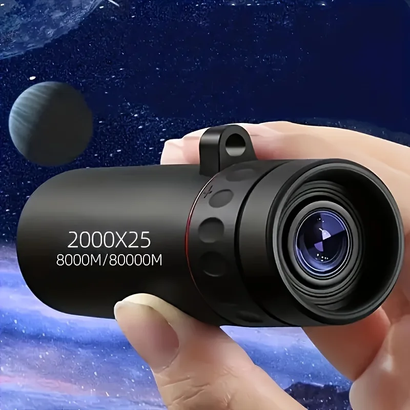 High Power 2000X25 Monocular Telescope  Portable Hd Magnifier For Hunting, Travel, Concerts & Fishing