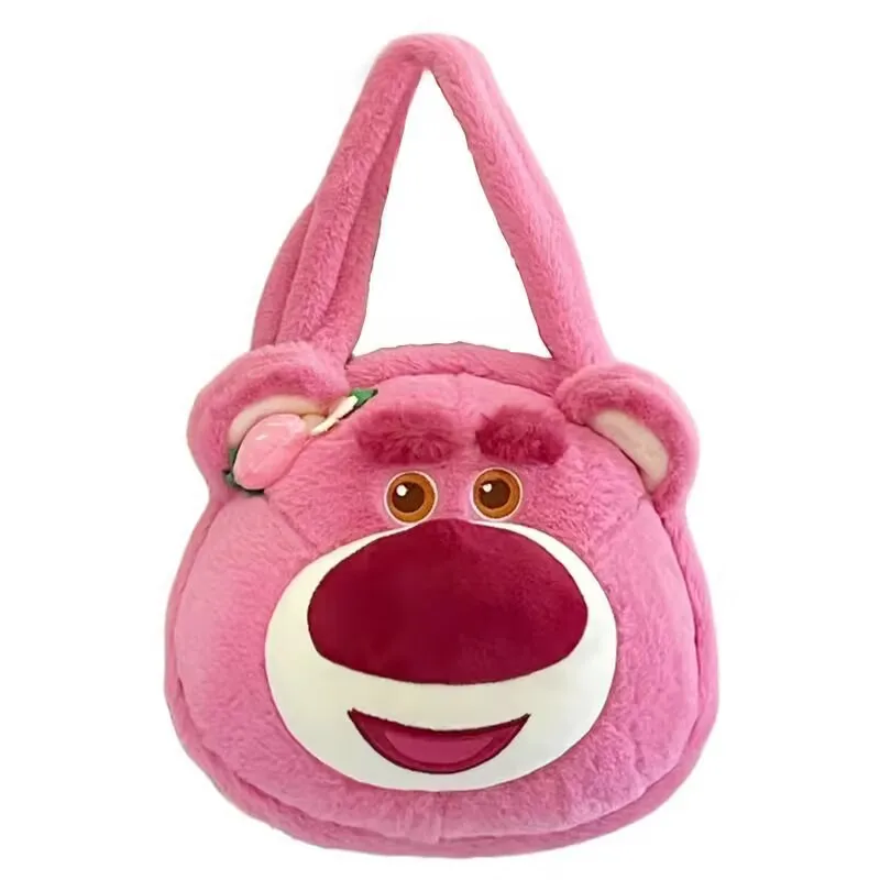 Cute strawberry bear plush cartoon doll handbag Female fashion fashion soft cute girl crossbody bag