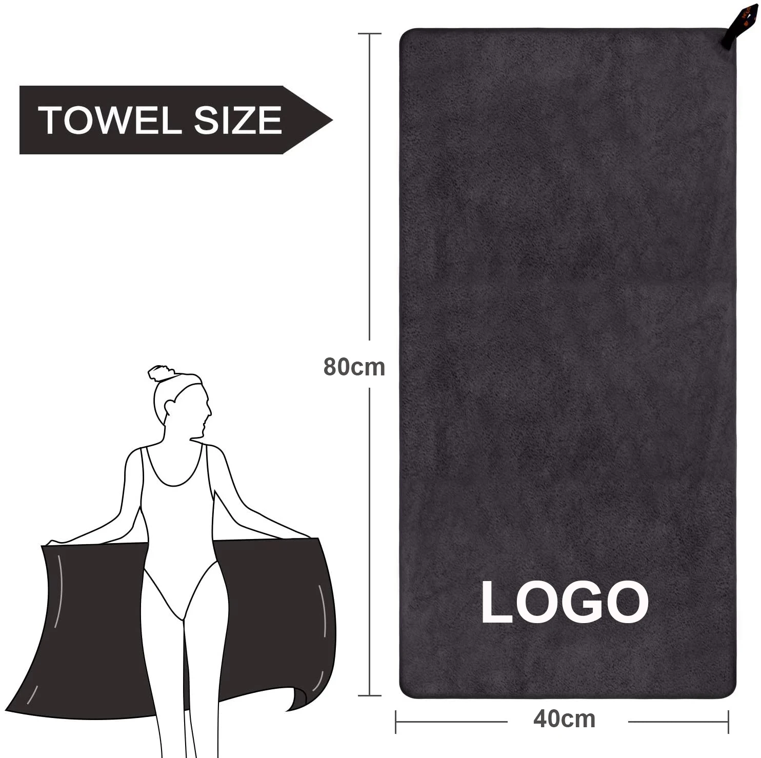 Wholesale  Microfibre Fast Dry Sport Gym Towel With Logo Custom