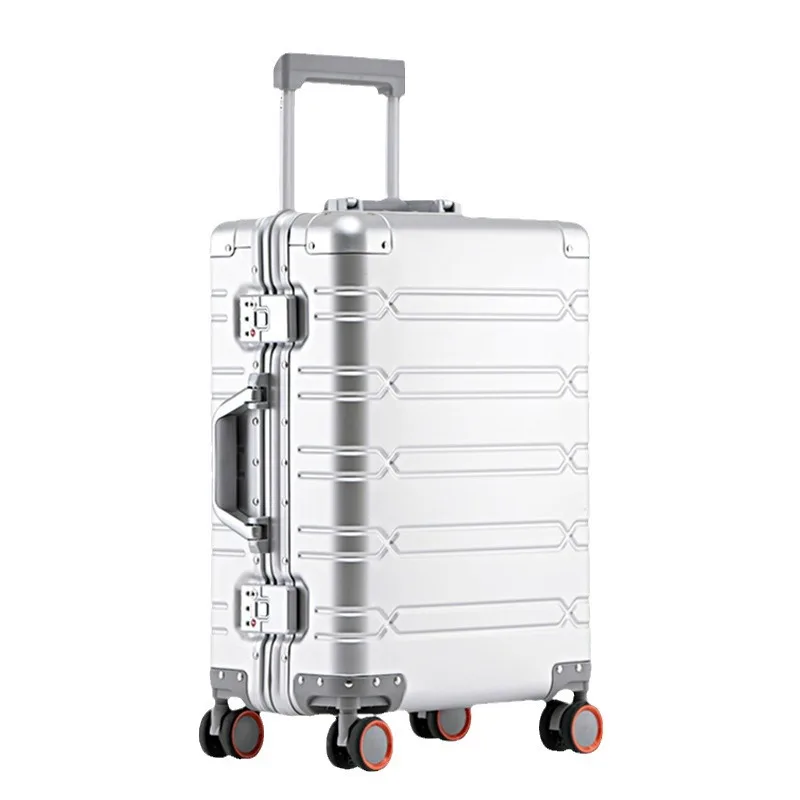 All aluminum magnesium alloy luggage, aluminum frame universal wheel trolley box, password boarding small travel box