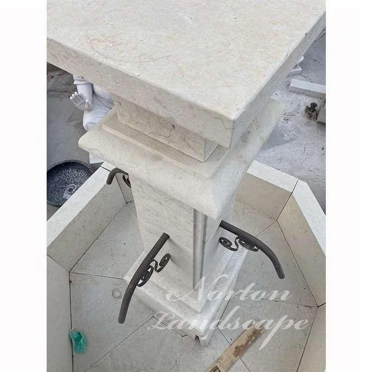 Antique French Style Marble Natural Stone Granite Water Fountain For Gardens