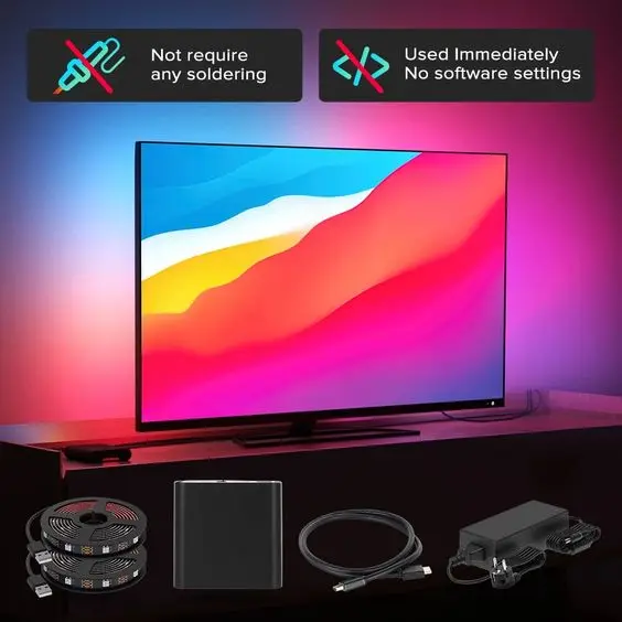New arrival real TV background ambient light no softerware no camera no soldering led lighting for 21-120 inches TV