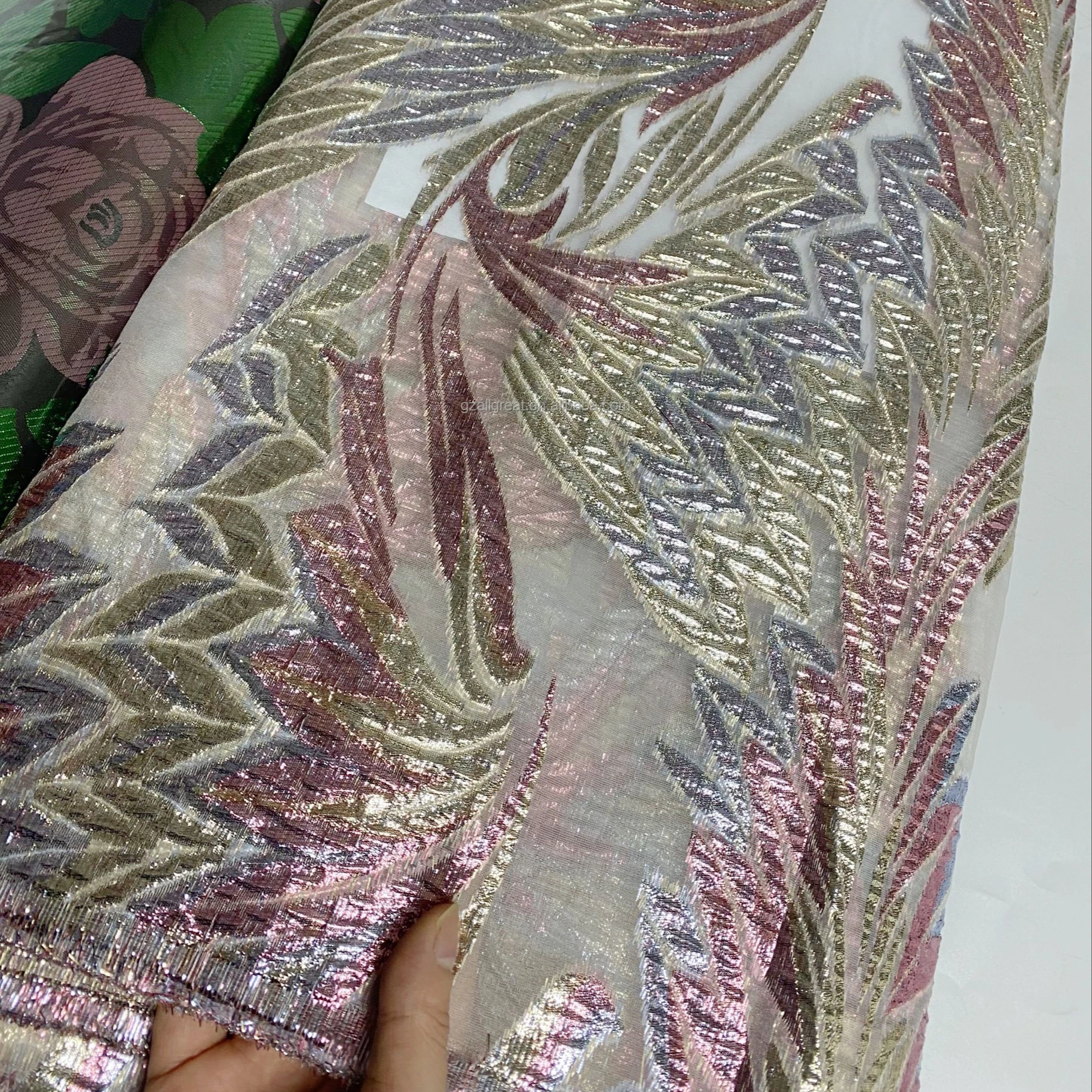 YZL095 Newest  French Gildng Jacquard Brocade Lace Fabric 2023 High Quality African Lace Fabric For Sewing Women Party Dresses