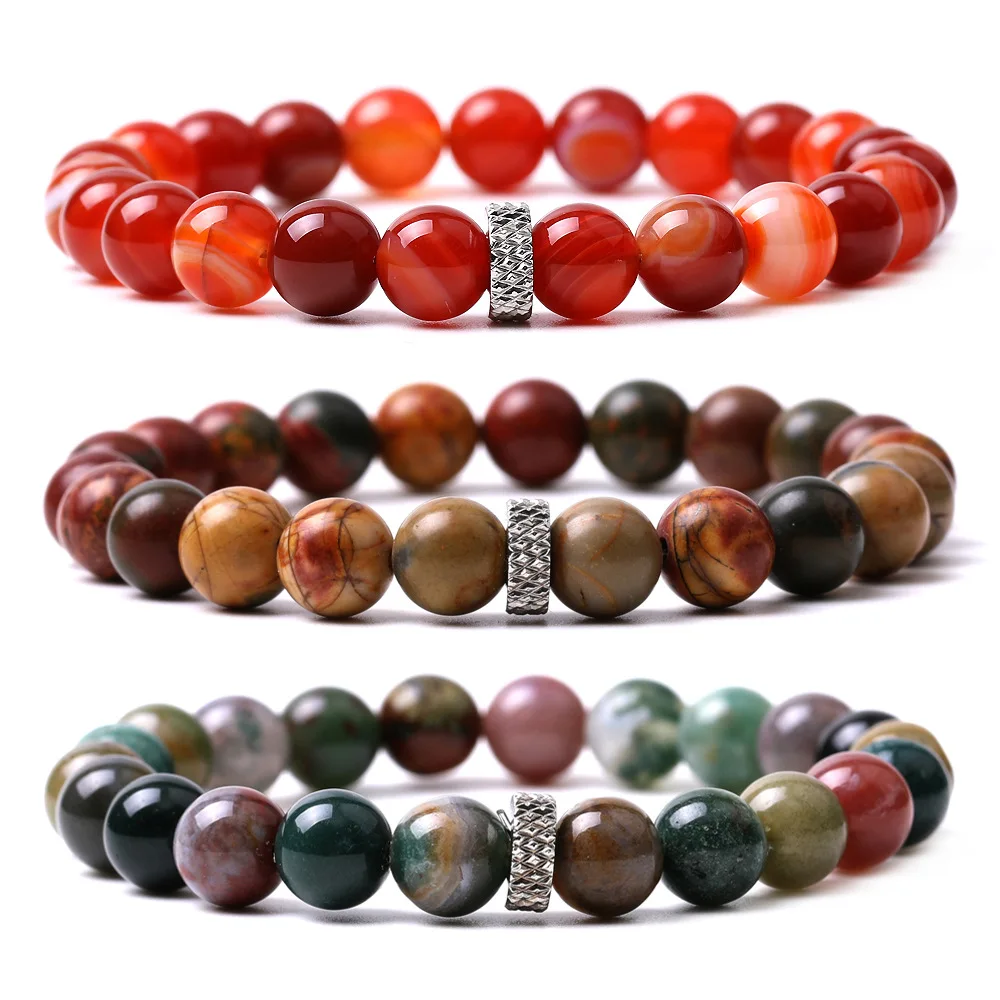 Assorted Healing Chakras Beads Tiger Eye Stone Bracelet Women Men Woven Energy Buddha Bracelets