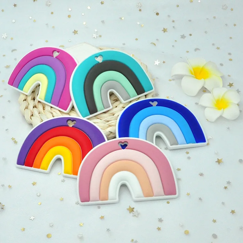 Браслет, брелок, браслет, брелок, брелок, прорезыватель, ожерелье, Радужный прорезыватель, силиконовый детский Прорезыватель