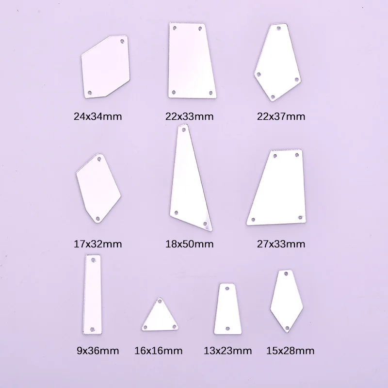 Mix Size Sew On Gold Applique Flat Back Acrylic Gems Sewing Strass Crystal Stone Mirror Rhinestone for Dress Crafts