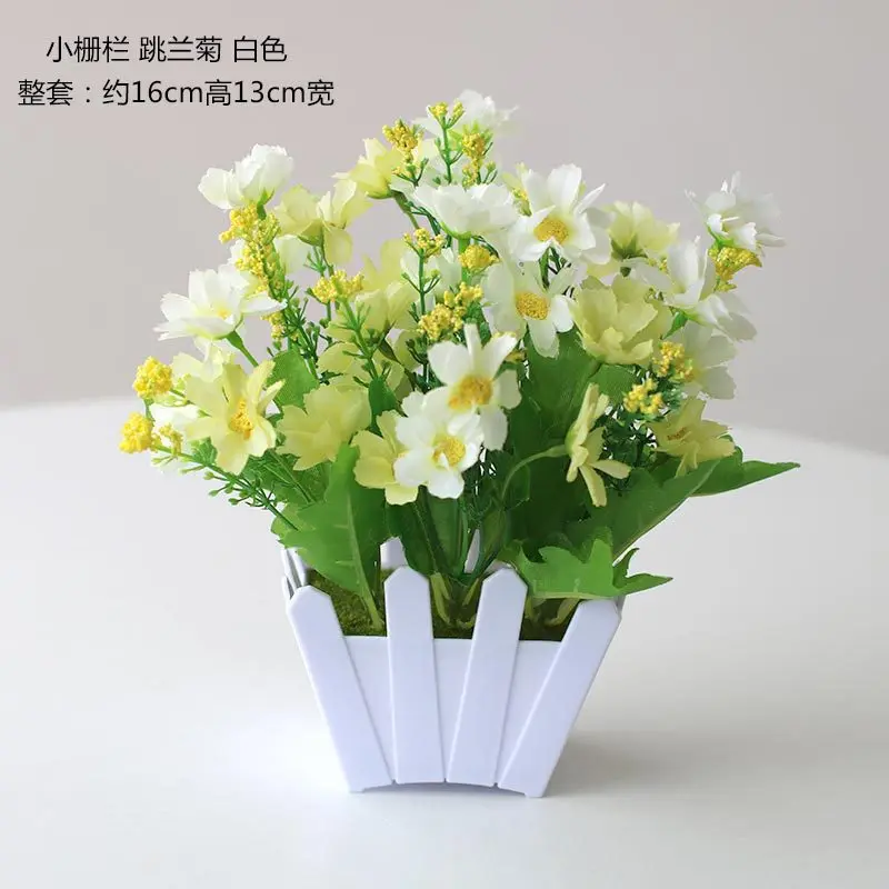 Artifical flowers daisies flowers potted plants indoor living room entrance decorative flowers and plants small bonsai