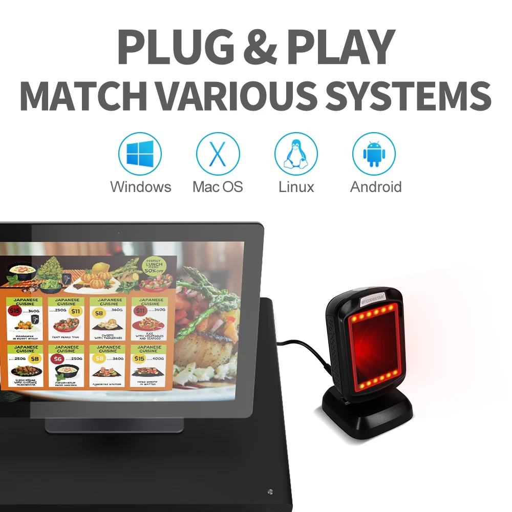 China New hot selling GT-9208 CMOS infrared barcode scanner pda for supermarket