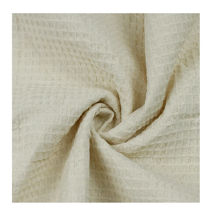 Customized Colors Waffle Fabric Different Width available Soft Classic Pattern Material
