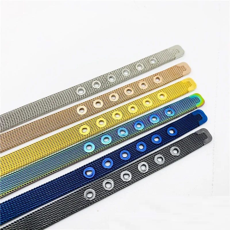 6mm 8mm 10mm 18mm Stainless Steel Mesh Watch Belt Bracelets For Women Men Golden Rose Gold Black Bracelet Bangle