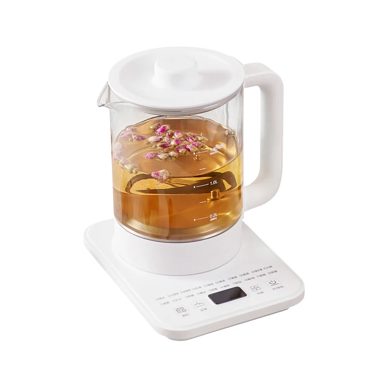 Adjustable Temperature Digital Glass Electric Kettle Tea Filter Electric Glass Kettle Hotel Tray Set Glass Electric Kettle