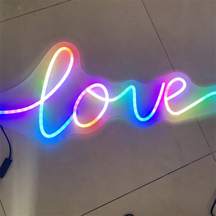 O-234 Led logo Light LOVE Neon Sign Party Home Decor Custom Wedding Dropshipping Acrylic Flex Silicon Waterproof Neon Sign Light
