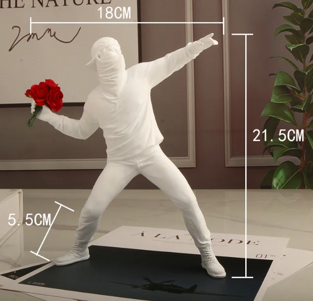 banksy statue throw flower banksy Boy Art Decor Ornament Fashion Creative Home Ornament banksy figure