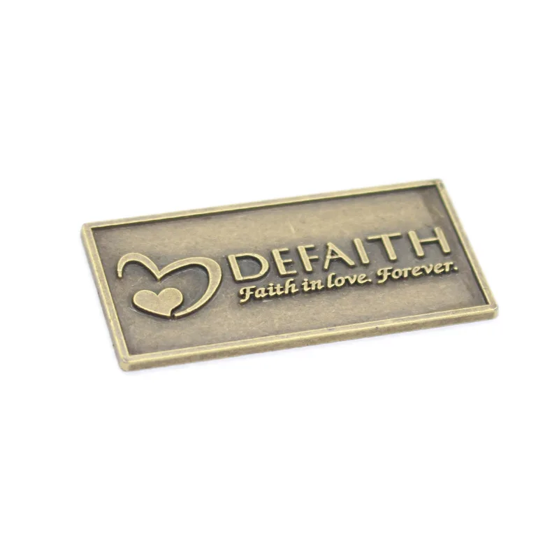 custom metal logo plates for furniture with embossed custom logo