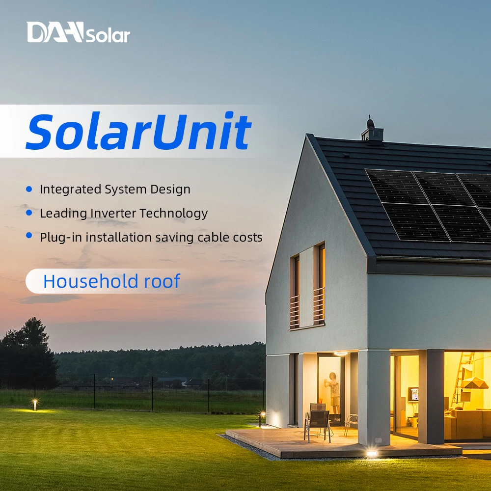 DAH SolarUnit 1500W 600W 800W Manufacturer 1 MW PV Solar Panel Power System with Solar on Grid Inverter
