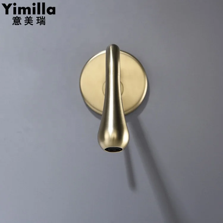 Luxurious golden wall-in basin faucet mixer brass polished gold faucet basin taps