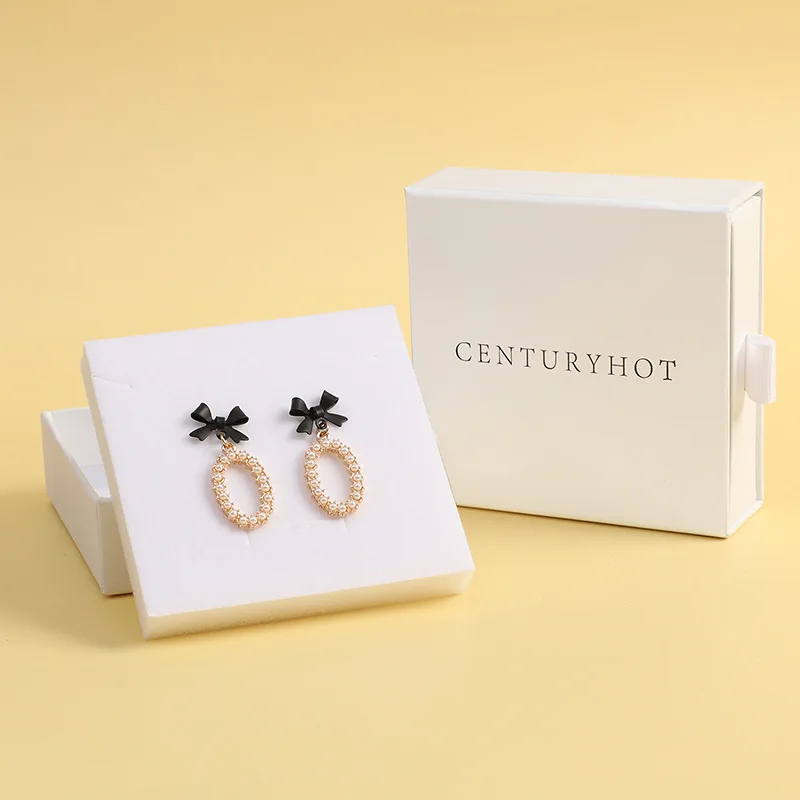 Custom logo Wholesale White Jewelry Drawer Packaging Paper Box Bracelet Ring Earring Necklace Jewelry gift Box