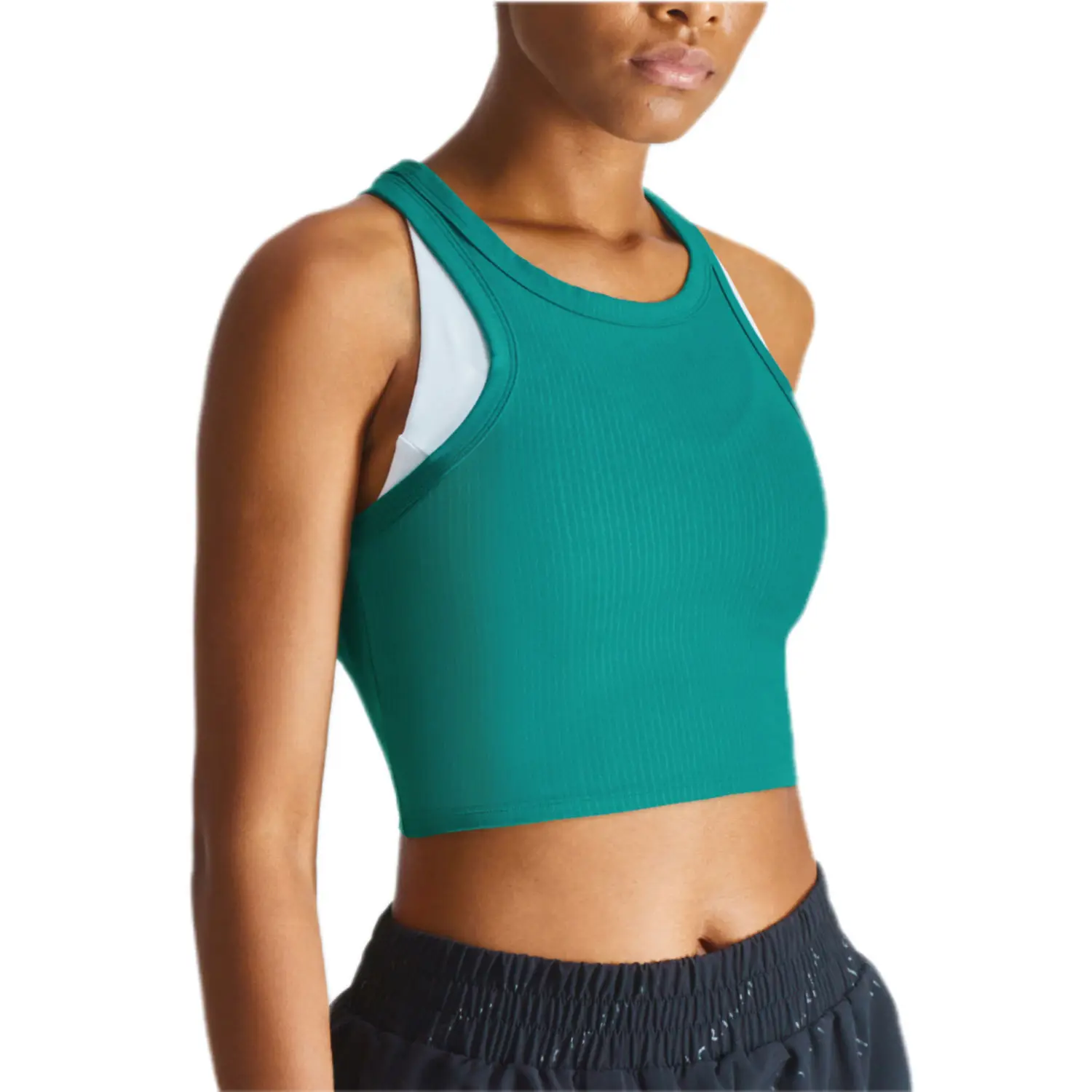 Custom Logo Fashion Ladies casual clothing sports gym Tank Top all color Ribbed Knit Plain yoga tanktop for women