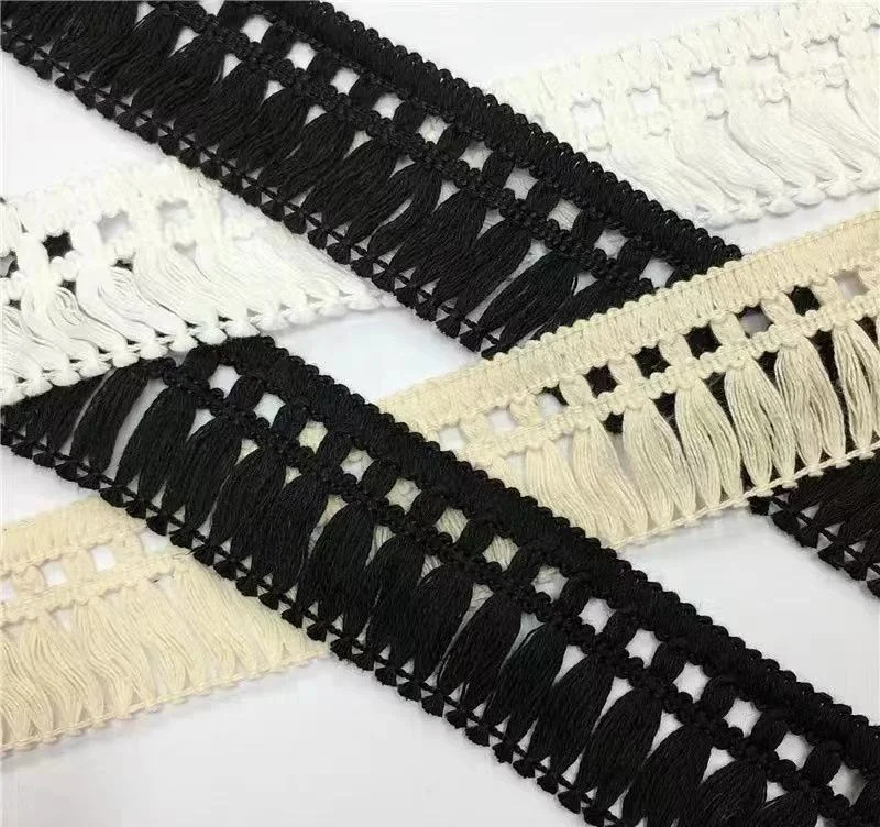 High Quality Garment Accessories Custom 3.5CM Boho Macrame Cotton Lace Trim For Clothing Curtain Diy Decorative
