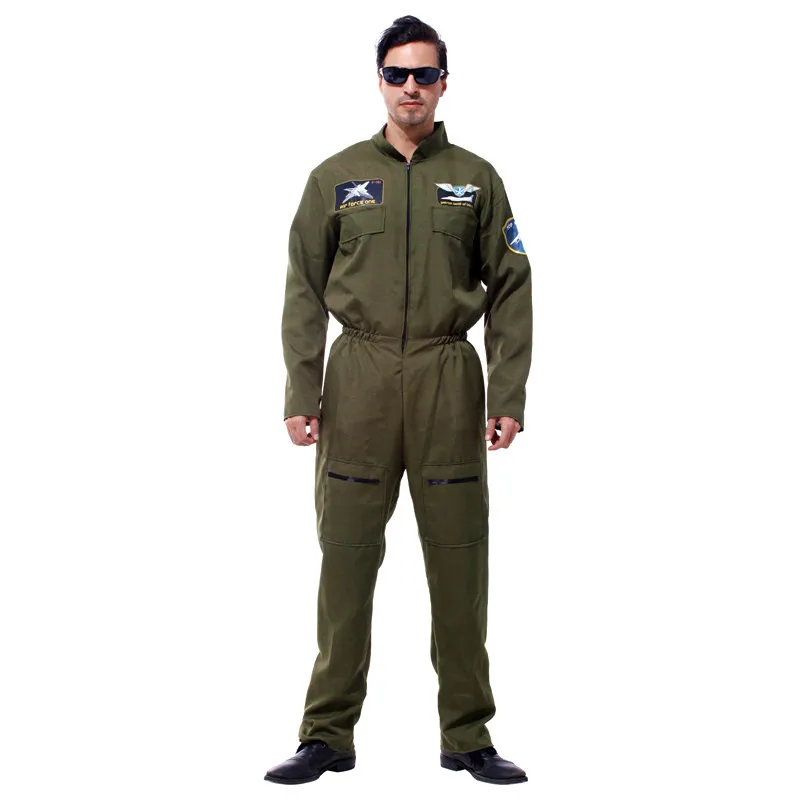 Halloween Adult Party Costume Green Astronaut Air Force Pilot Astronaut Uniform Handsome Astronaut