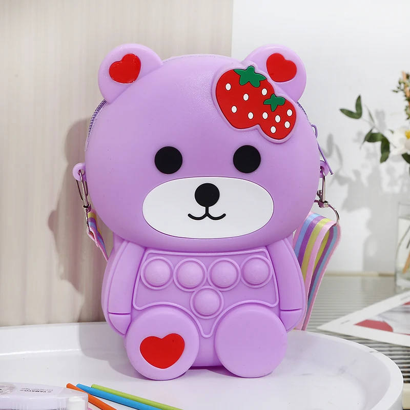 Bear Silicone Bag Cute Rat Killer Pioneer Oblique Bag New Fashion Girl Cartoon Wallet