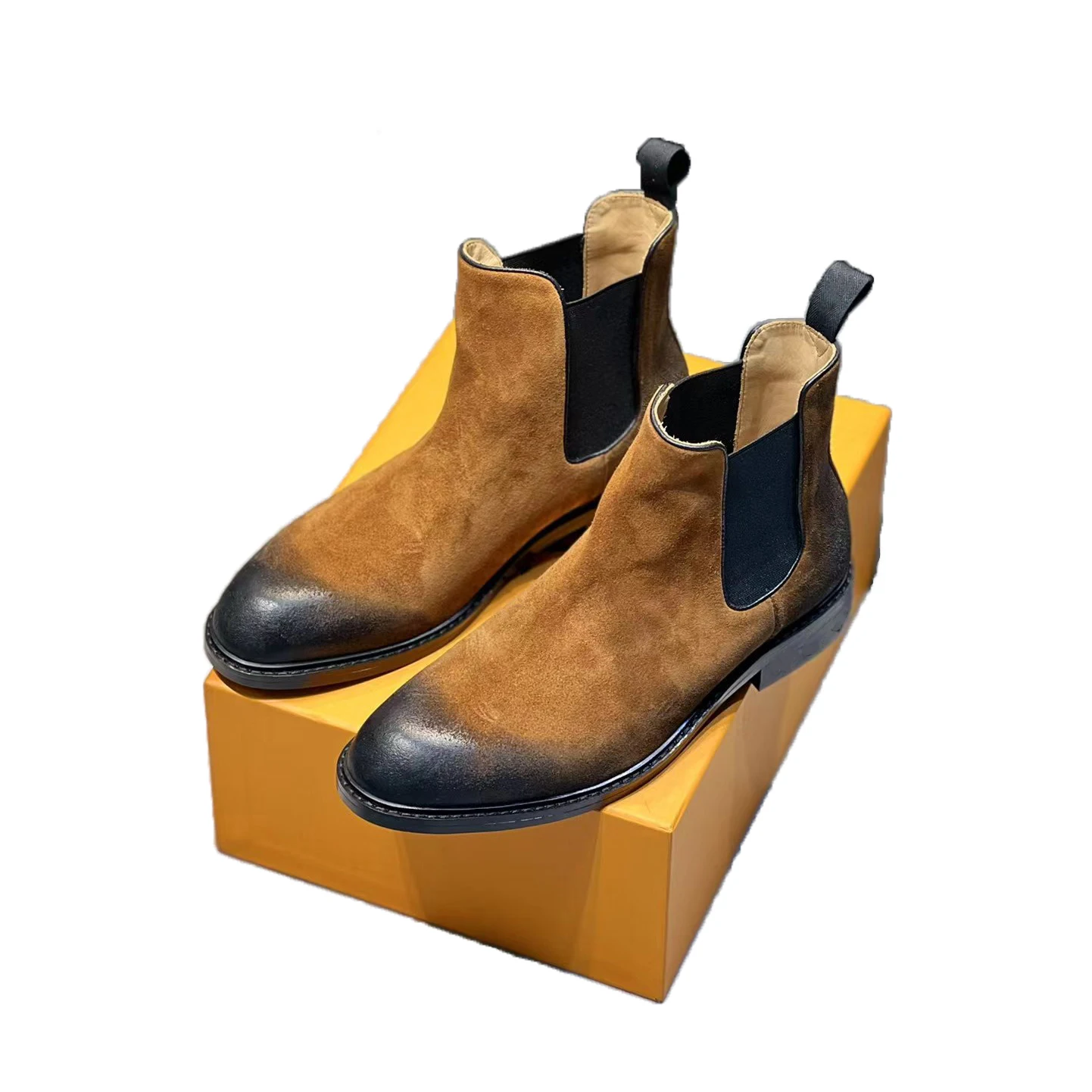 Fashion Trend Cowhide Luxury Designer Famous Brand Logo Teenager Boy Martin Genuine Leather Calfskin Top Quality Boots For Men