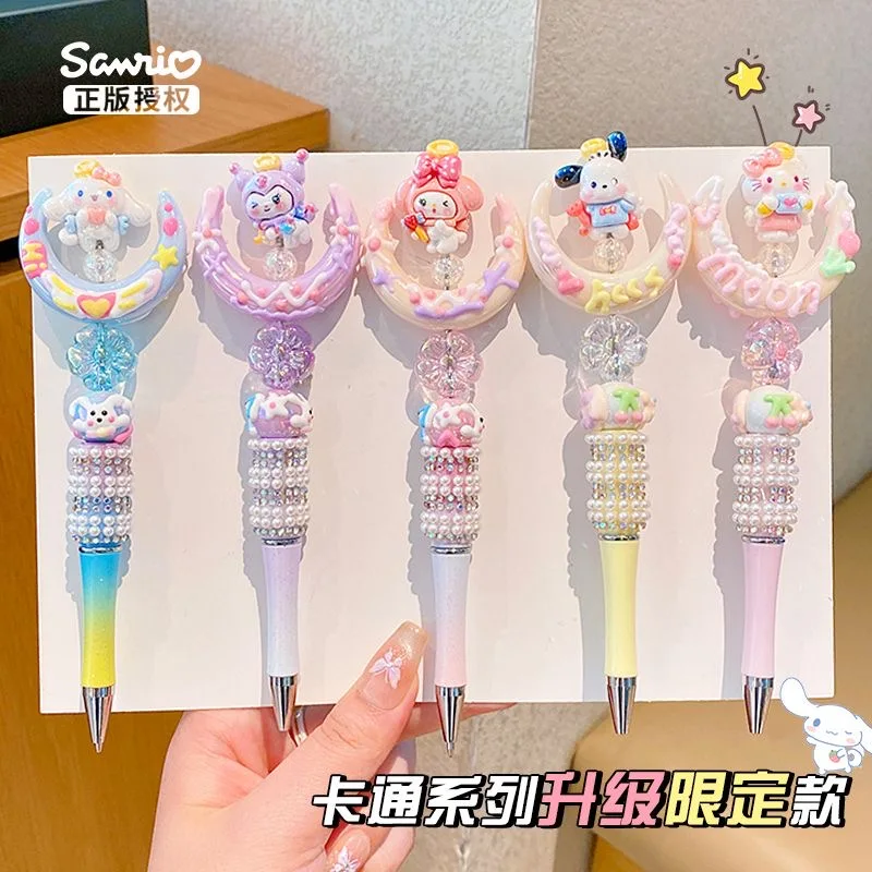 Мультяшная гелевая ручка Sanrio со стразами вращающаяся милая девушка мечта шариковая с бисером