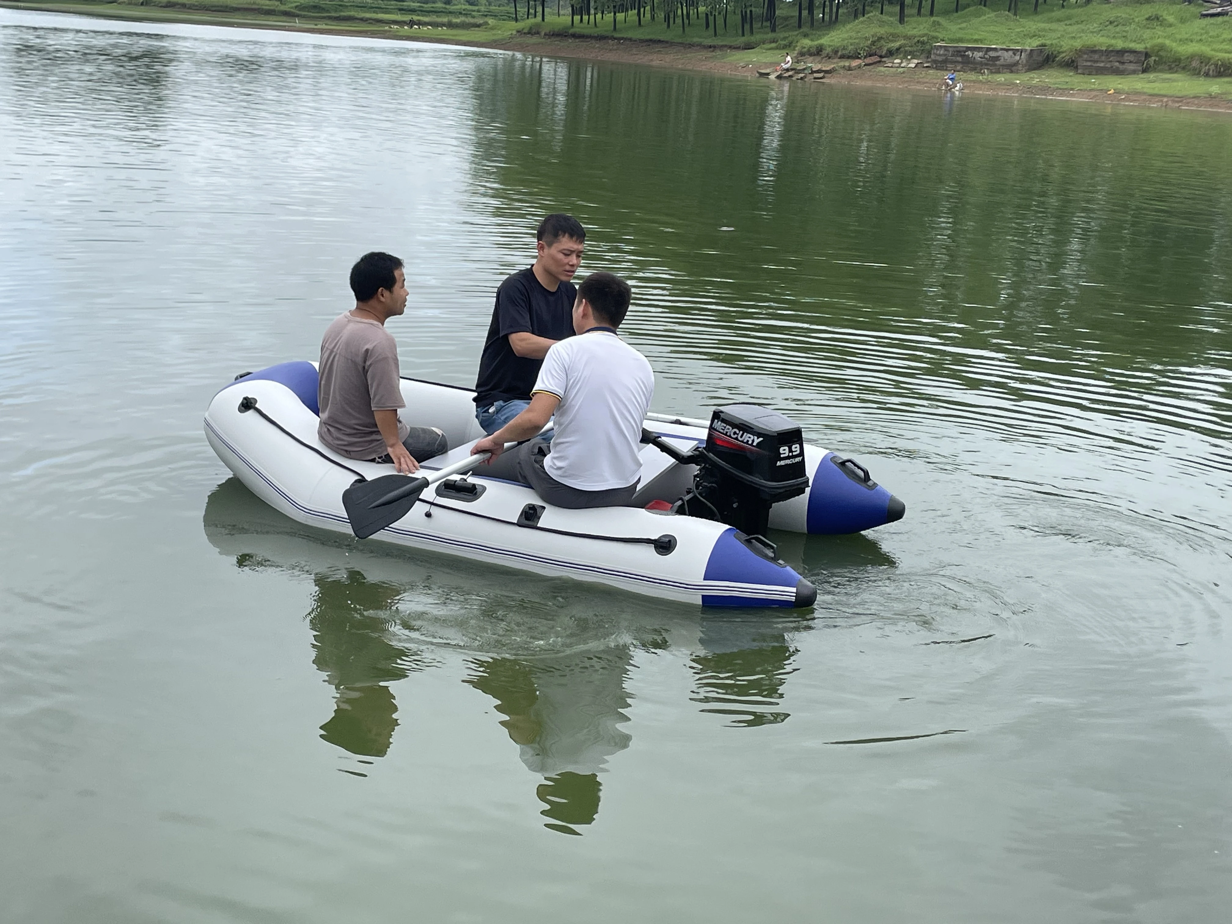 Solar Marine 4 Person 9ft Inflatable Assault Boat Rescue Transom Sport Tender Kayak Raft Dinghy for Adults with Accessories