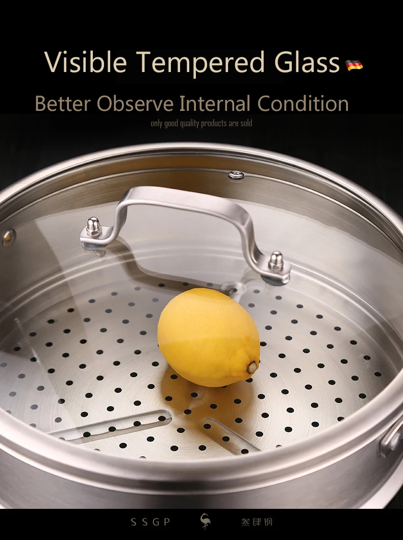 
SSGP Stainless Steel Cooker 3 Tier Set Aluminum Stock Steam Cooking Price Steamer Pot 