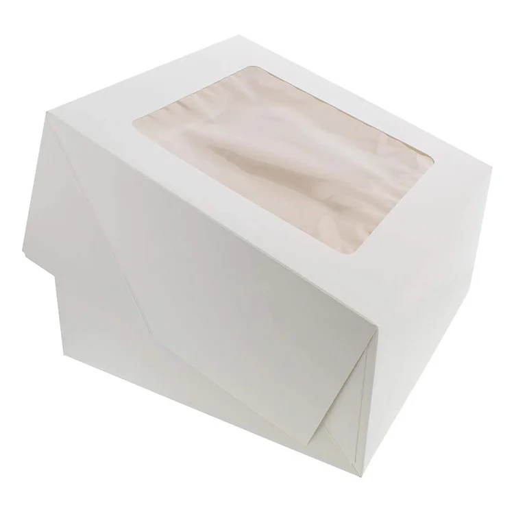 Cake Box Baked Pie Biscuit Cake Dessert Gift Box With Window For Hemp Rope And Stickers