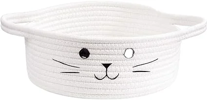 Small Round Decorative Nursery Diapers Empty Baby Gift Cute Dog Toy Woven Rope Basket for Living Room