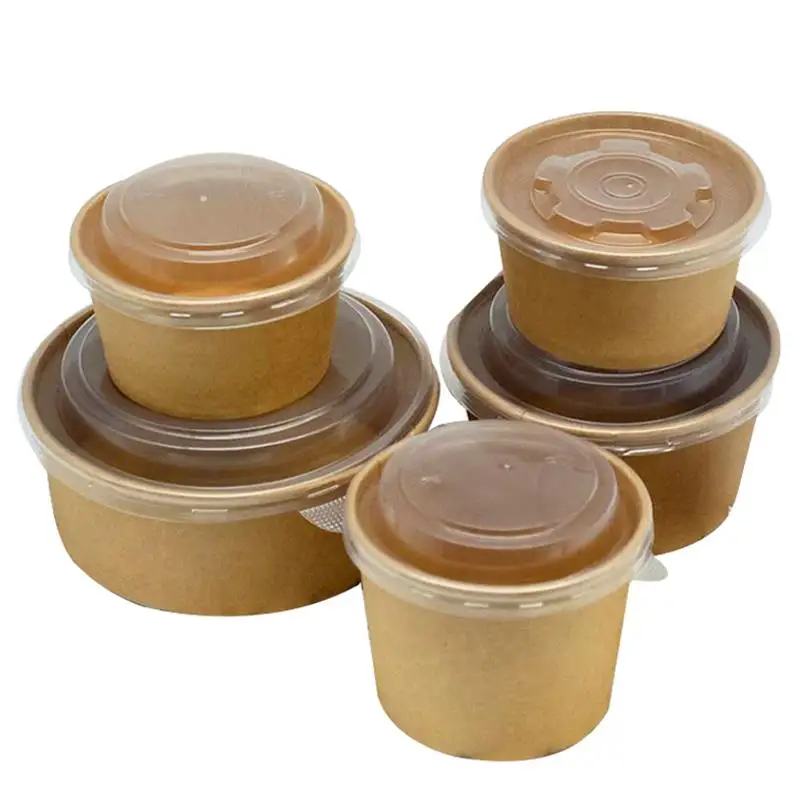 New Size 850ml Take Out Disposal Paper Bowl Craft Paper High Standard Greaseproof