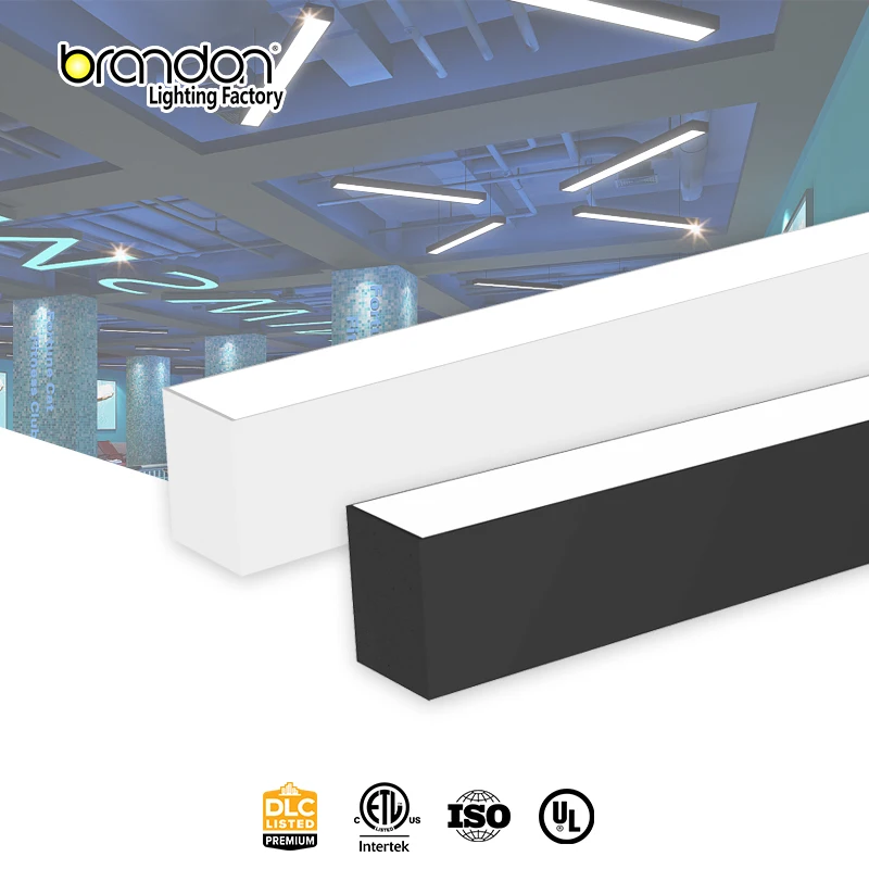 Modern Linear Chandelier Led Hanging Linear Light Ceiling Pendant Light Indoor Acrylic Led Square Ceiling Light Fixture Office