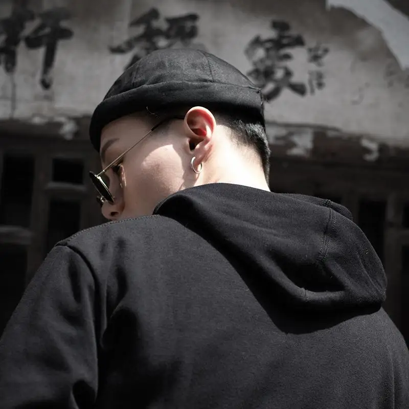 HZM-23388 Brimless Hats for Men Women Skullcap Men Vintage Docker Beanie Cap Washed Cotton Rolled Cuff Hat