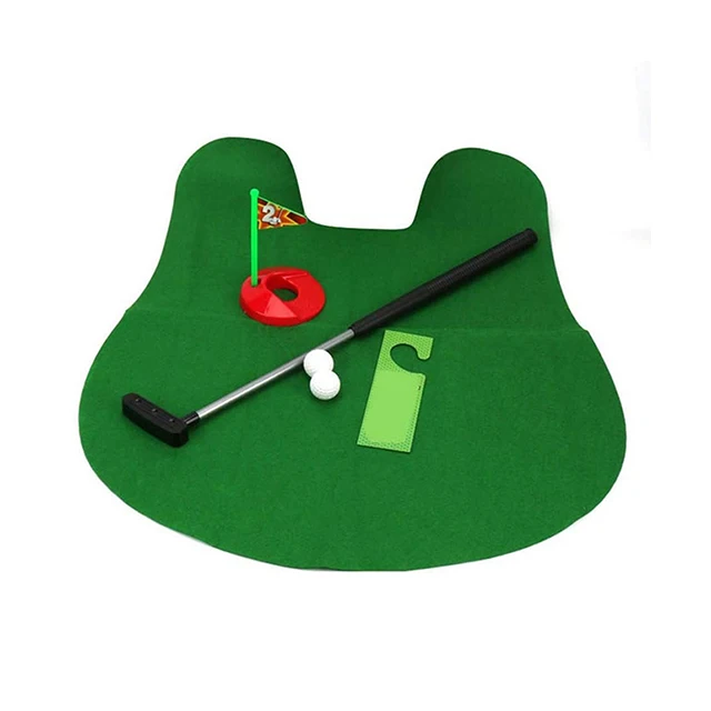 Hot selling mini golf toilet sports toys leisure funny toilet toy game set indoor