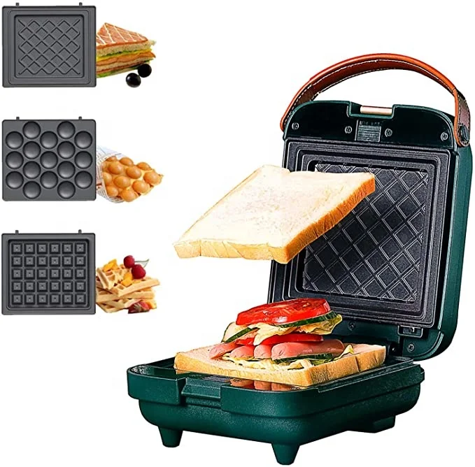 Replaceable Auto Control Fast Heating Portable Waffle Sandwich Maker 2022