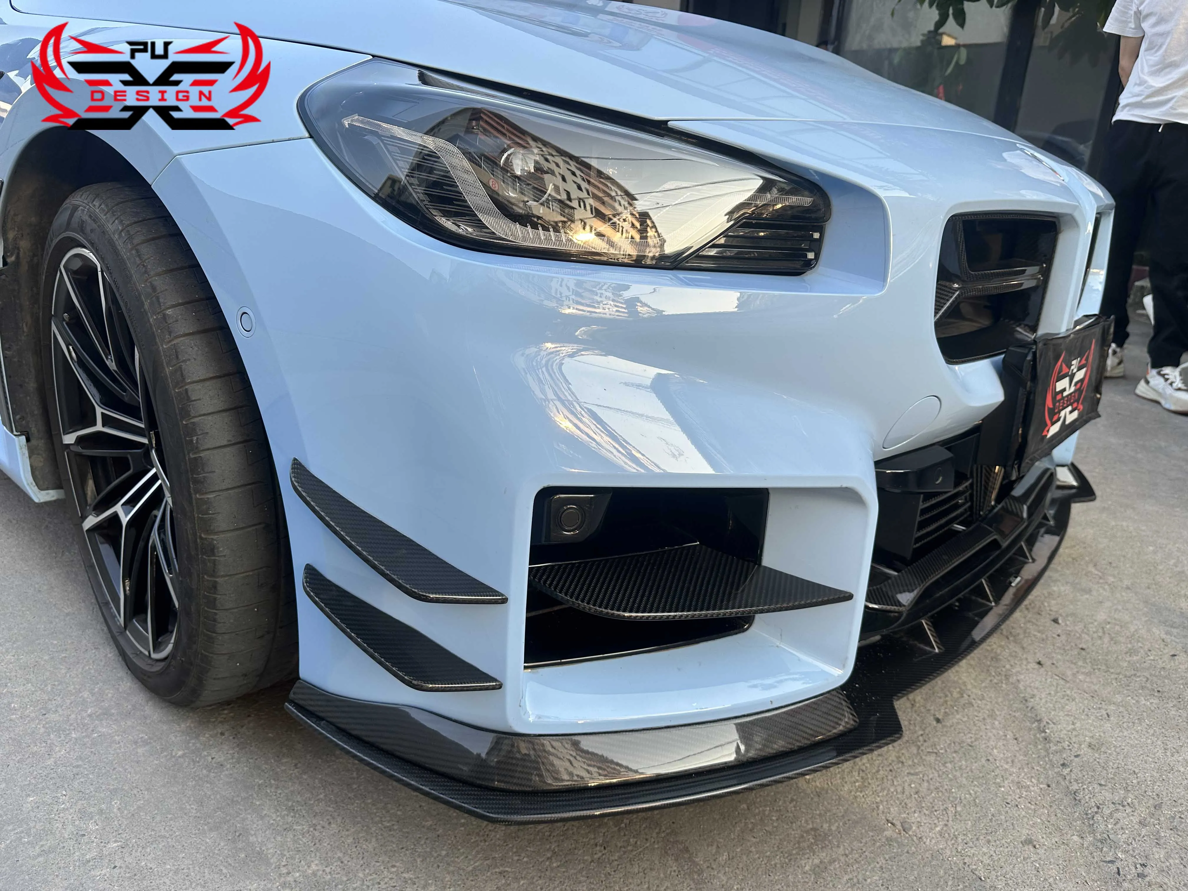 Wholesale For BMW M2 G87 AC Style Dry Carbon Fiber Canards 4 Pieces   Front Bumper Spoiler  Body kit