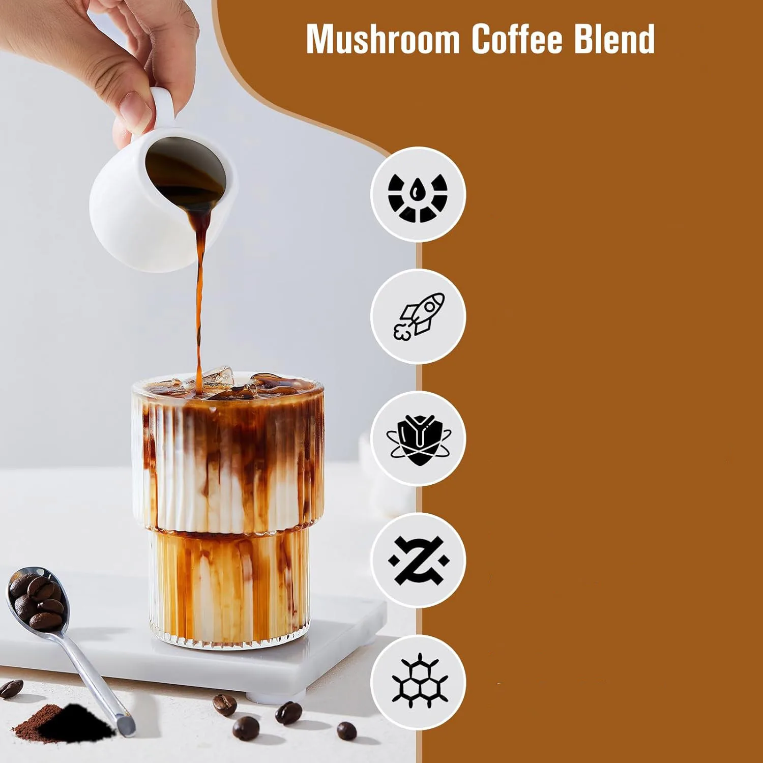 OEM Wholesale Organic Mushroom Canned Instant 10 in 1 Reishi Mushroom Coffee Powder For Health Life
