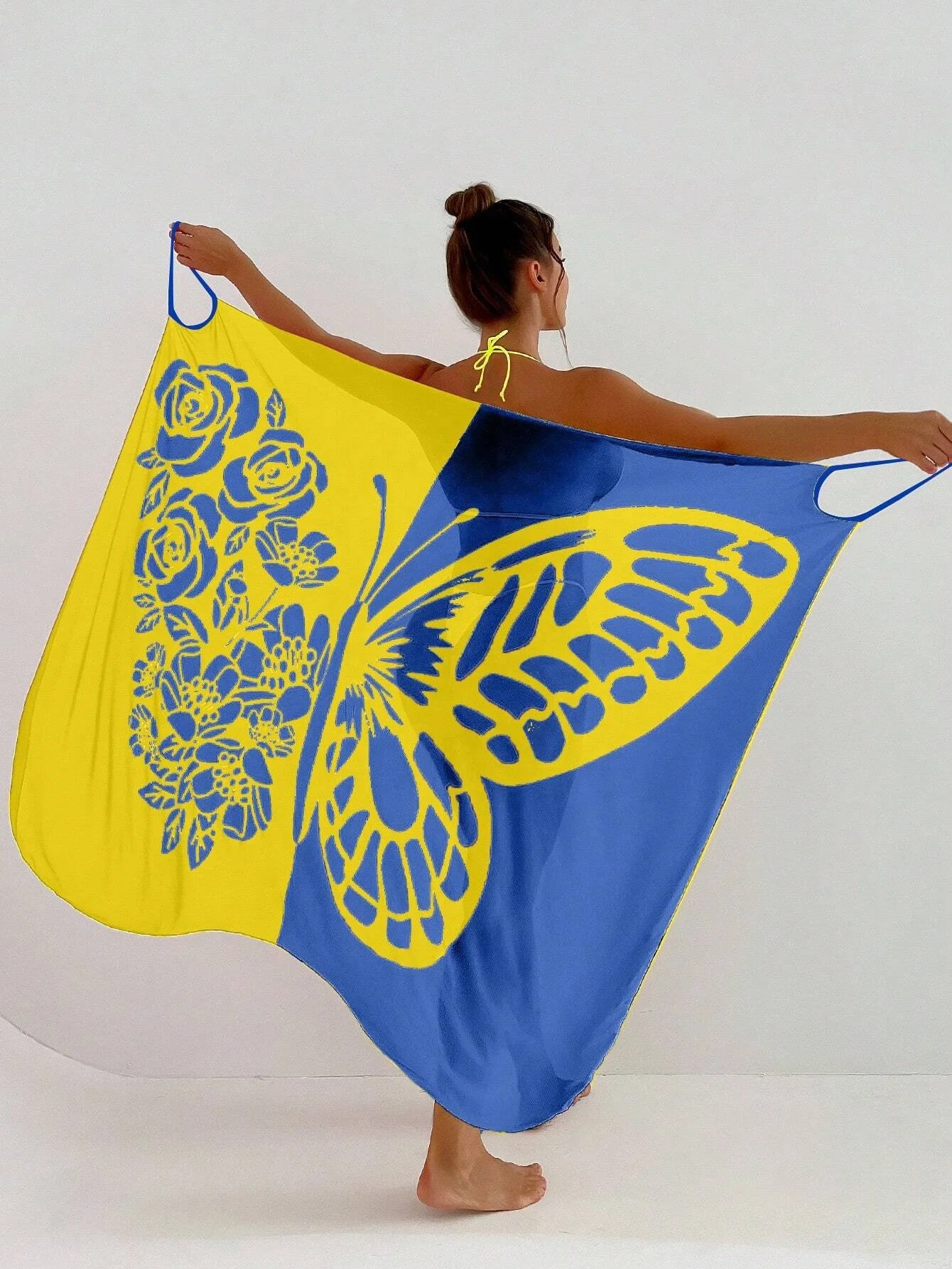 King Mcgreen star New arrival Women Cloak Various Wearing Methods Butterfly Colorful Printing Bikini Wrap Cover Ups For Swimwear