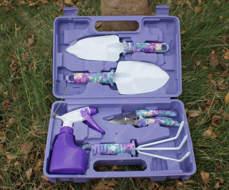 5 pcs printing pruners rake spade shovel sprayer scissors hand garden trowel tools