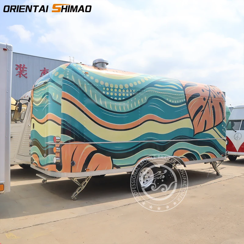 hot dog ice cream cart fast equipment food kiosk small mobile kitchen food car mini Airstream food truck